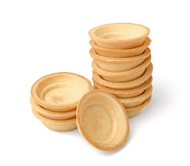Homemade tartlets isolated on white background