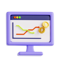 PNG 3D Crypto Trading icon isolated on a white background