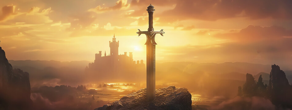 sword in a rock, AI generated