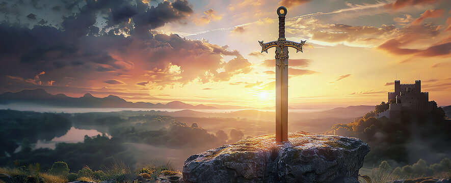 sword in a rock, AI generated