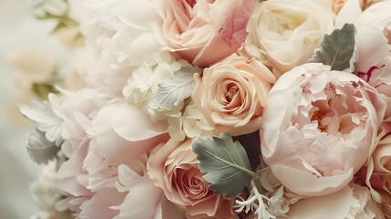 Obraz premium wedding bouquet of peonies : Generative AI