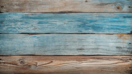 Fototapeta premium This image showcases rustic wooden planks featuring a weathered blue-painted finish, evoking a sense of vintage charm and old-world aesthetics in its rough textures.