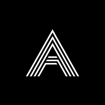 a logo, Use the letter A to create a logo with simple lines and flat lines