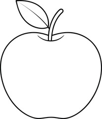 Apple line art vector illustration