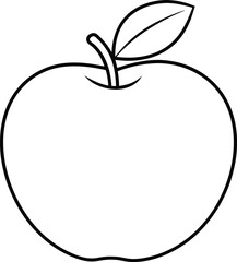 Apple line art vector