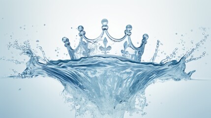 An image showing a splash of water shaped like a crown, captured in mid-air with delicate, detailed formations, presenting both beauty and motion of water.