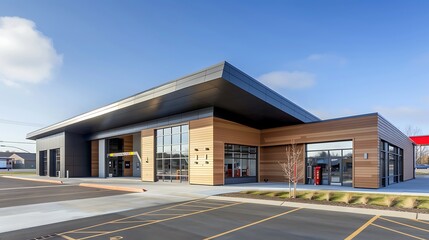 fire station built entirely from fire-resistant fiber cement siding, showcasing the material's safety features along with a modern design that stands out in the community