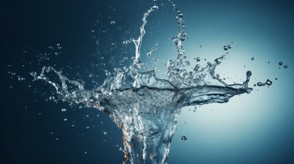 A visually striking image showcasing a majestic water splash captured at the perfect moment, highlighting the elegance and motion of water in a single, cohesive burst.