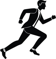 Running man silhouette vector illustration icon