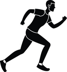 Running man silhouette vector illustration