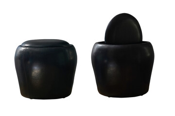 leather pouf isolated white background