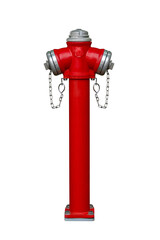 Red fire hydrant isolated on white background