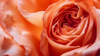 Rose flower closeup macro Natural background soft focus Peach Fuzz  trendy color of the year 2024 : Generative AI