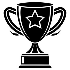 trophy icon black silhouette vector illustration