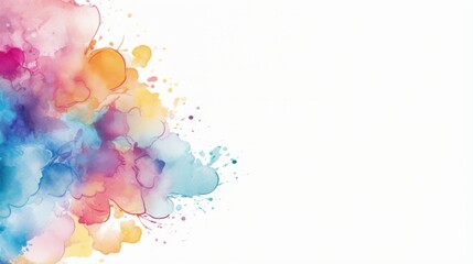 Fototapeta premium A vibrant and colorful splash of watercolor with abstract patterns, representing creativity, expression, and the beauty of modern art through flowing shapes and colors.