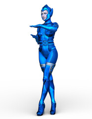 サイバーウーマン　3DCGレンダリング