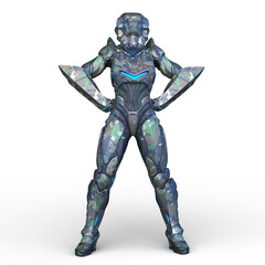 サイバーウーマン　3DCGレンダリング