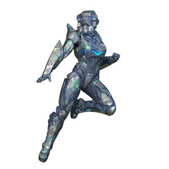 サイバーウーマン　3DCGレンダリング