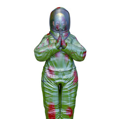 クリーンウェアを着た女性　3DCGレンダリング