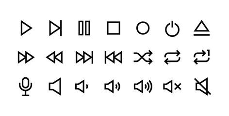 オーディオの再生記号などのベクターアイコンセット