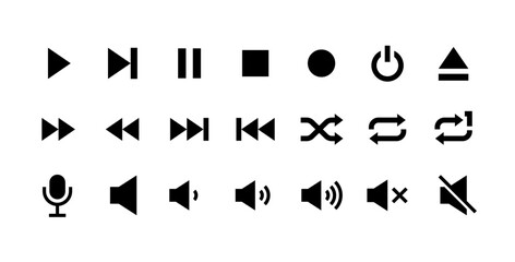 オーディオの再生記号などのベクターアイコンセット