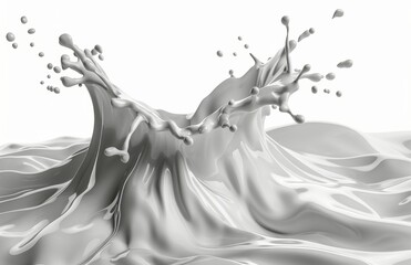 White Liquid Splashing in Slow Motion