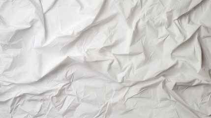 Obraz premium A white wrinkled paper texture showcases deep crumples and folds, adding a layer of depth and interest, ideal for backgrounds or creative texture uses in design work.