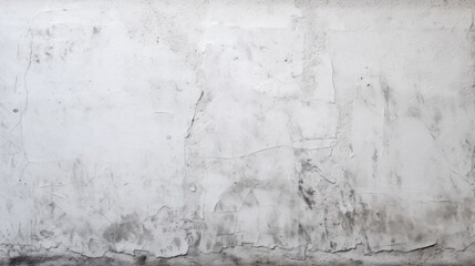 Fototapeta premium A weathered white concrete wall with peeling texture details, showing age and character, ideal for backgrounds needing a rustic, distressed, and historically rich appearance.