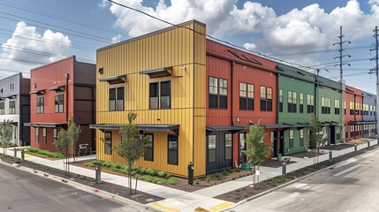 Obraz premium urban renewal project featuring James Hardie Siding in a mix of bold