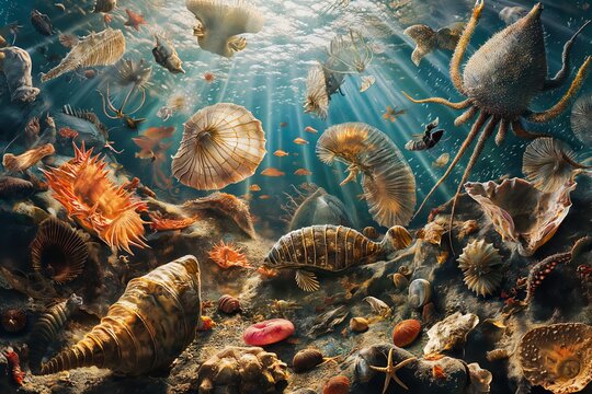 Cambrian explosion with diverse marine species