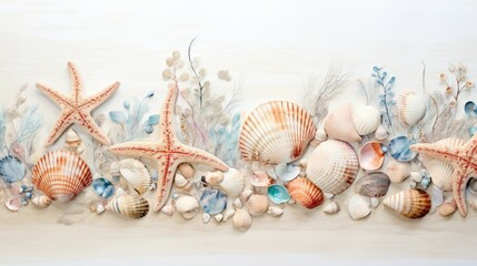 Obraz premium seashells on the sand