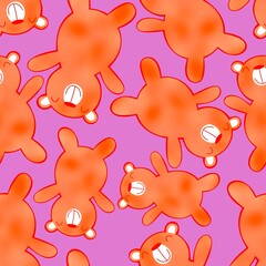 Cartoon animals seamless cute bears pattern for wrapping paper and fabrics