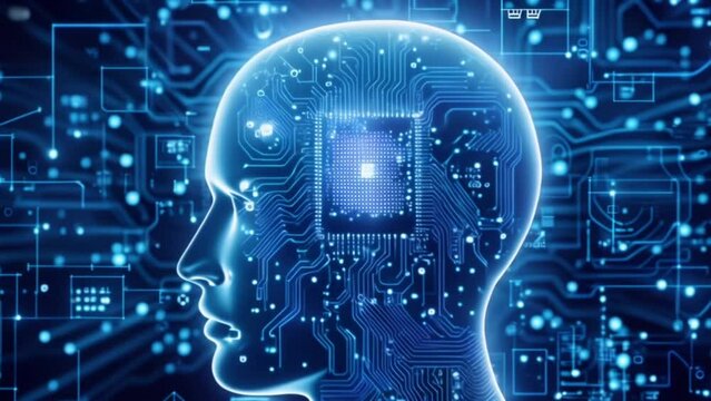computerized human with microchip brain implant technology Generative AI