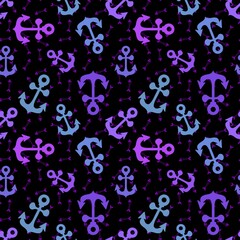 Summer sea anchors seamless pattern for fabrics and clothes and wrapping paper