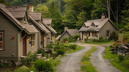 series of quaint bed and breakfast inns along a popular hiking route, each clad in fiber cement siding for a consistent, charming look that is low maintenance and durable