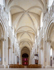 Interior of Abbaye aux Dames in Caen, Normandy, France