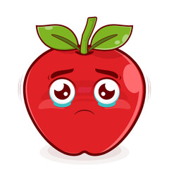 apple crying face cartoon cute