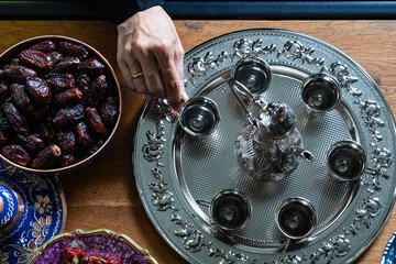 Zamzam Water (Zemzem Suyu) Service and Silver Zamzam Water Jug and Glasses Photo, Uskudar Istanbul, Turkiye (Turkey)
