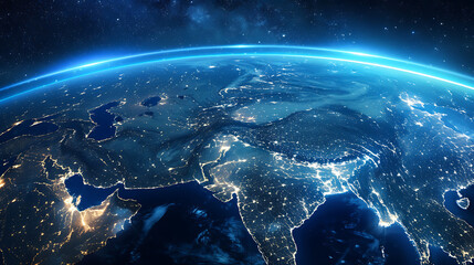 Obraz premium Global Connectivity from Space
