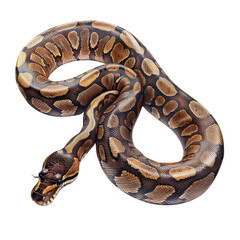 Obraz premium High-quality image of a coiled python snake with intricate patterns and textures, ideal for educational or nature-themed content.