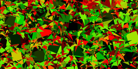 Dark Green, Red vector backdrop with triangles, lines.