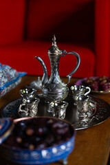 Zamzam Water (Zemzem Suyu) Service and Silver Zamzam Water Jug and Glasses Photo, Uskudar Istanbul, Turkiye (Turkey)