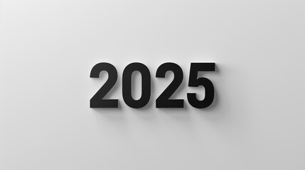 Minimalistic "2025" text in bold black font on a pristine white background ar --ar 16:9 --v 6.0 - Image #2 @talha110091