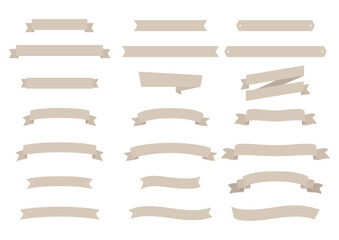 Vector illustration set of brown ribbons.