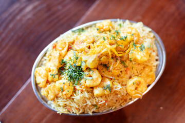 Delicious Seafood Rice: Spiced Shrimp Pilaf with Vermicelli