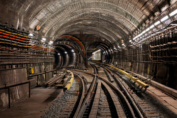 The subway tunnel between the stations Vysehrad and I.P. Pavlova