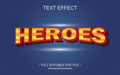 Heroes cartoon comic text effect