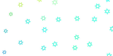 Light green vector background with covid-19 symbols.