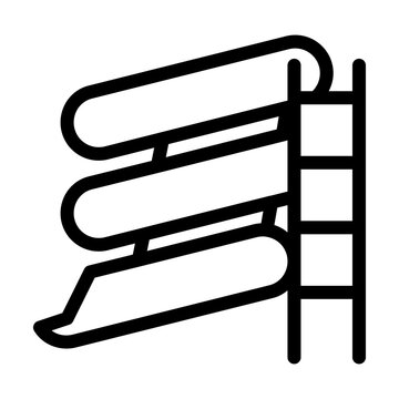 recommend clip art: waterslide icon, sign, symbol in line style. Vector illustration
