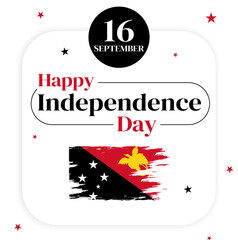 Papua New Guinea Independence Day wallpaper background with greetings and shapes